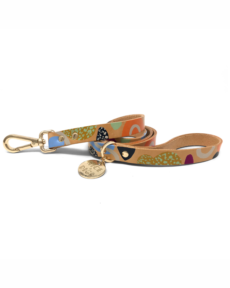 Floral Leather Collar & Leash