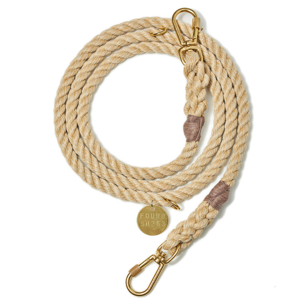 FOUND MY ANIMAL | Adjustable Rope Dog Lead in Light Tan | DOG & CO.