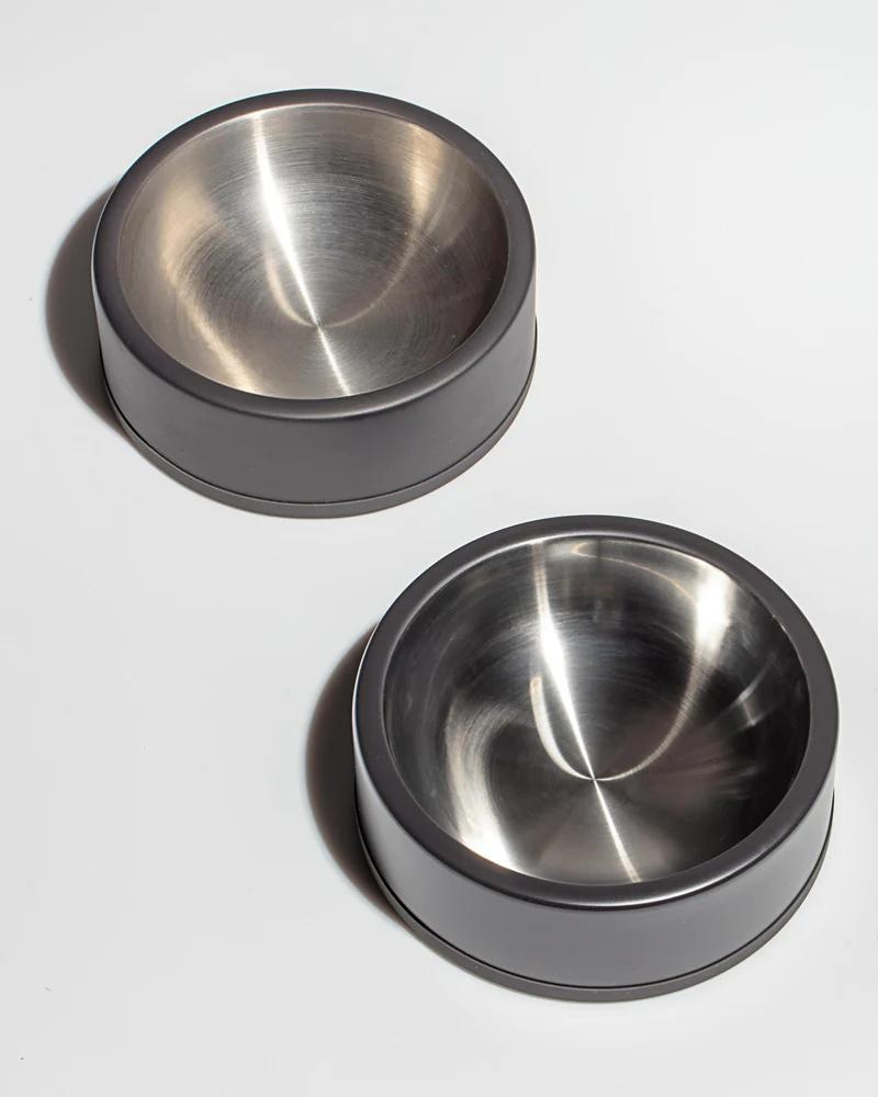 Wild One Black Stainless Steel Dog Bowl