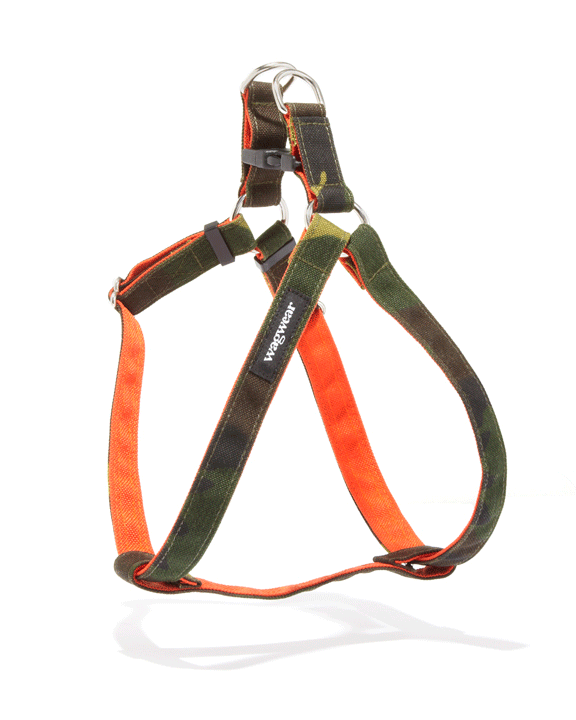 Orange camo dog harness best sale