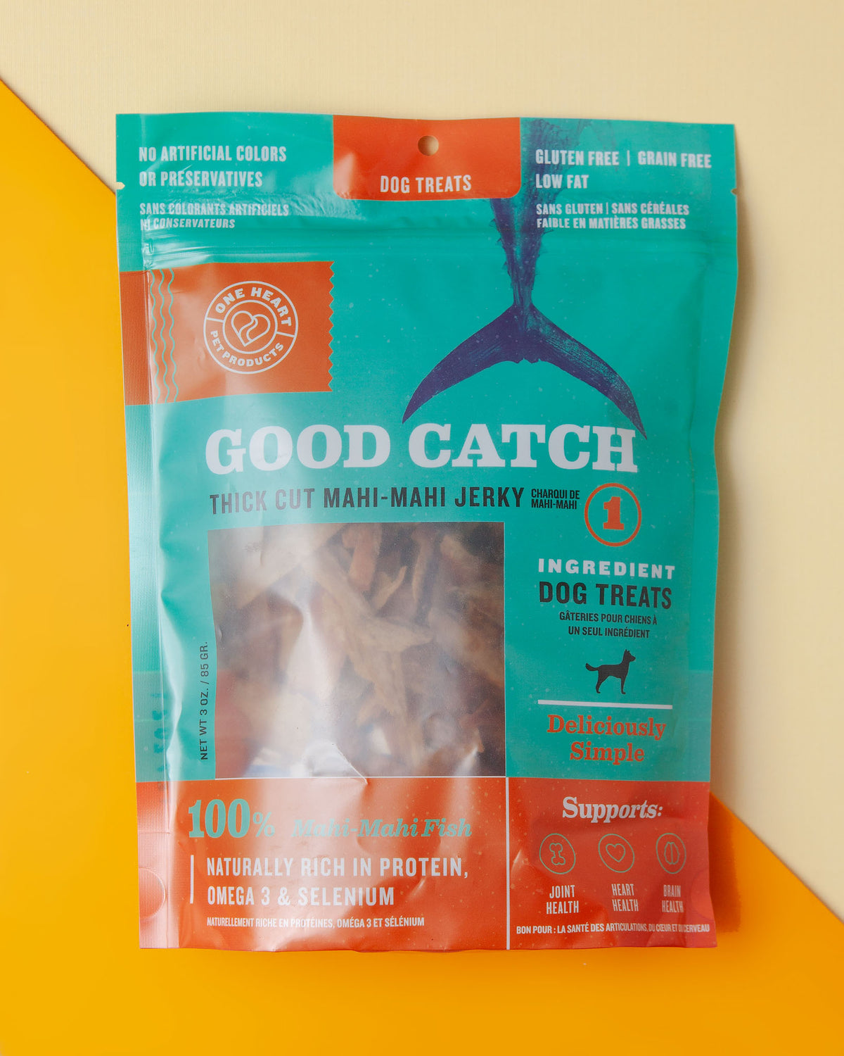 ONE HEART PET PRODUCTS | Good Catch Thick Cut Mahi-Mahi Jerky for Dogs |  DOG & CO.