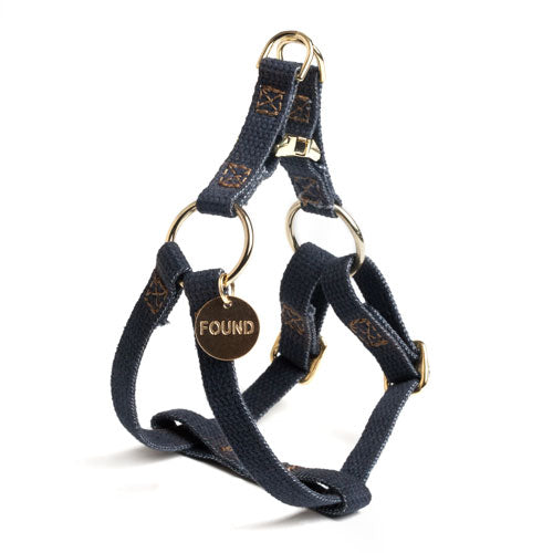 Cotton Webbing Dog Harness in Black (Made in the USA)
