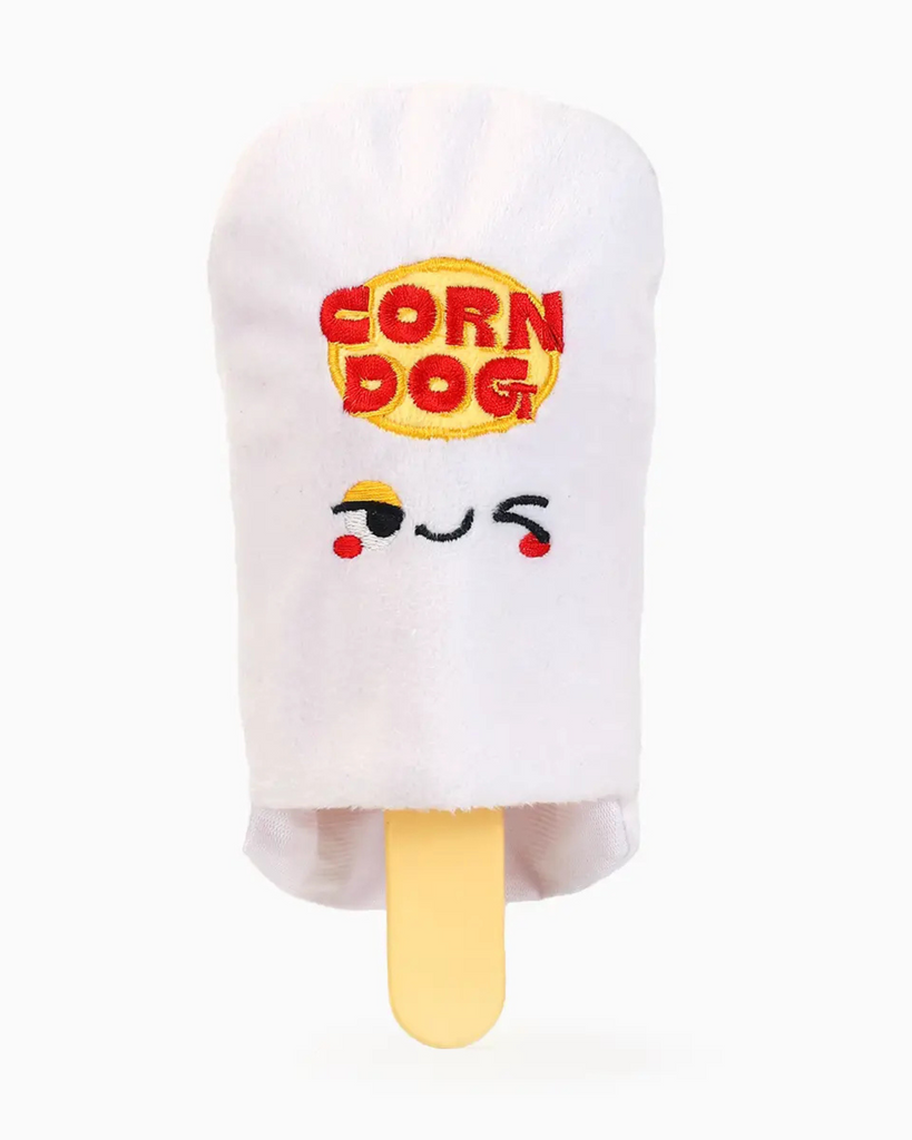 Corn dog Dog Squeaky + Crinkle Dog Toy PLAY HUGSMART