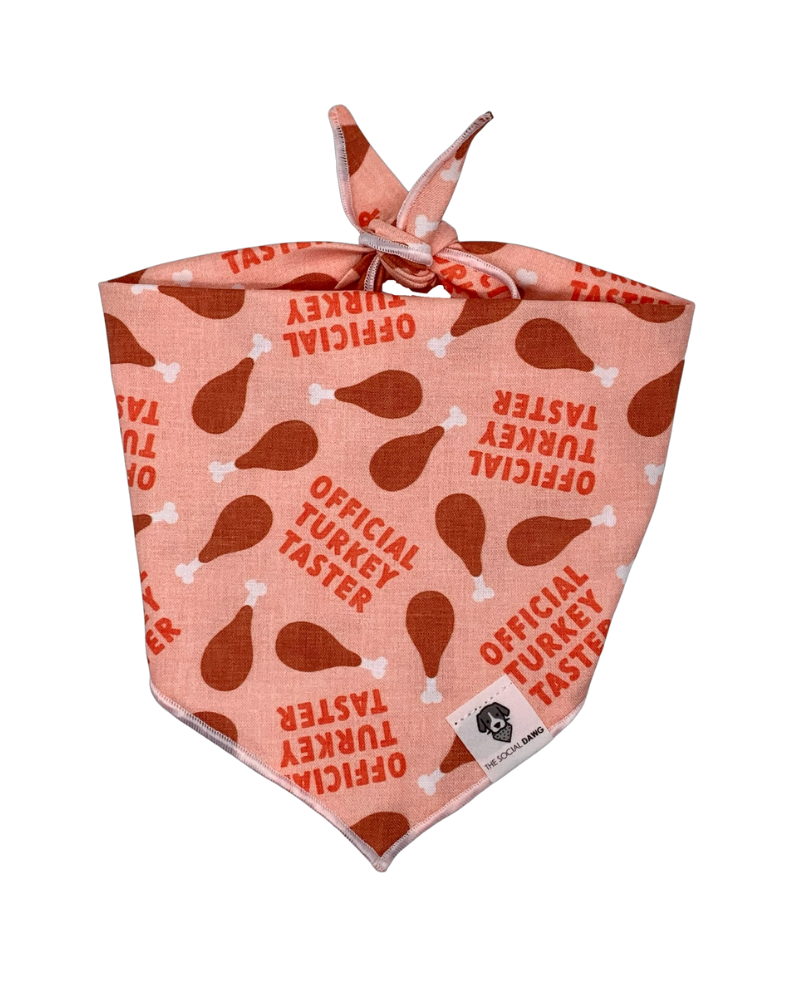 Official Turkey Taster Dog Bandana (Made in the USA) Wear THE SOCIAL DAWG   