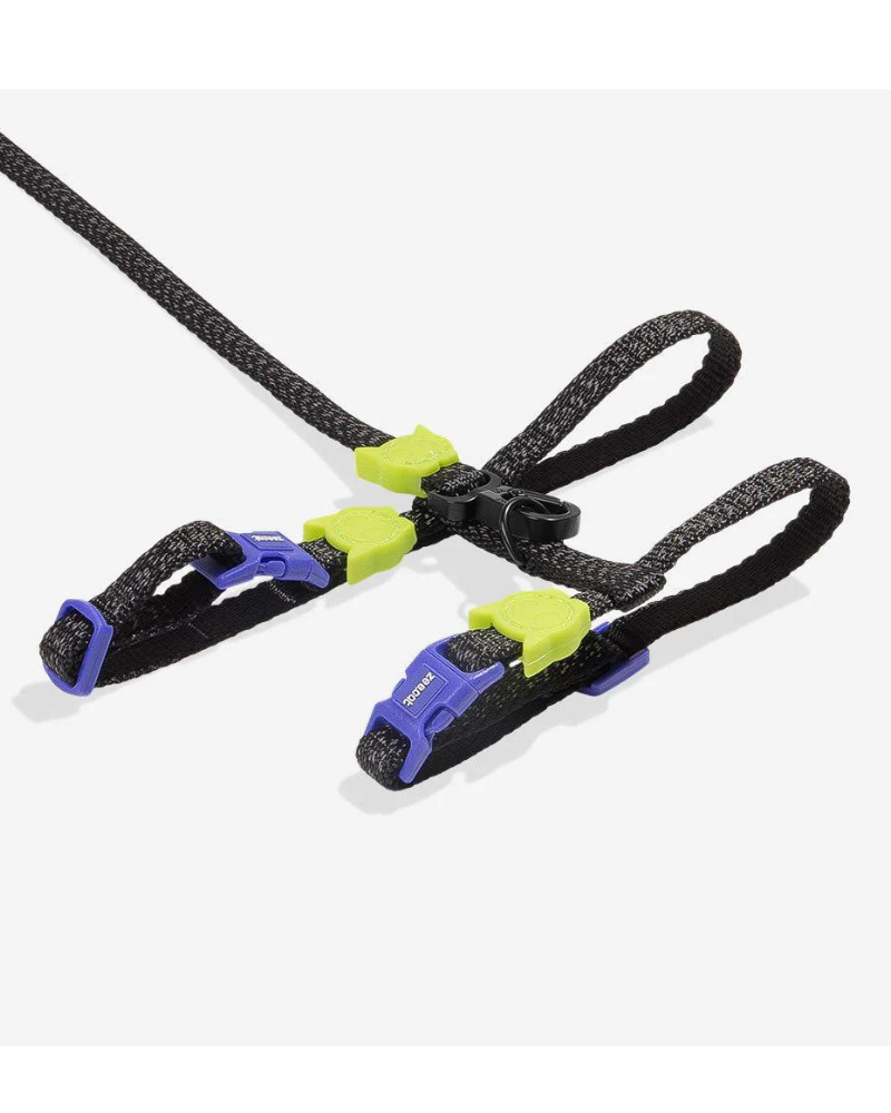 Cat Harness with Leash in Nox Black Reflective Cat ZEE.DOG   