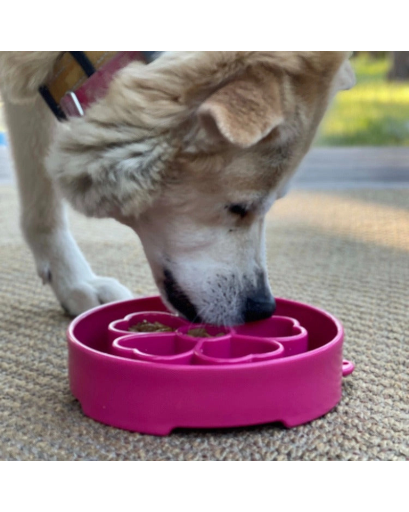 Pink Flower Slow Feeder for Dogs (Made in the USA) Eat SODA PUP   