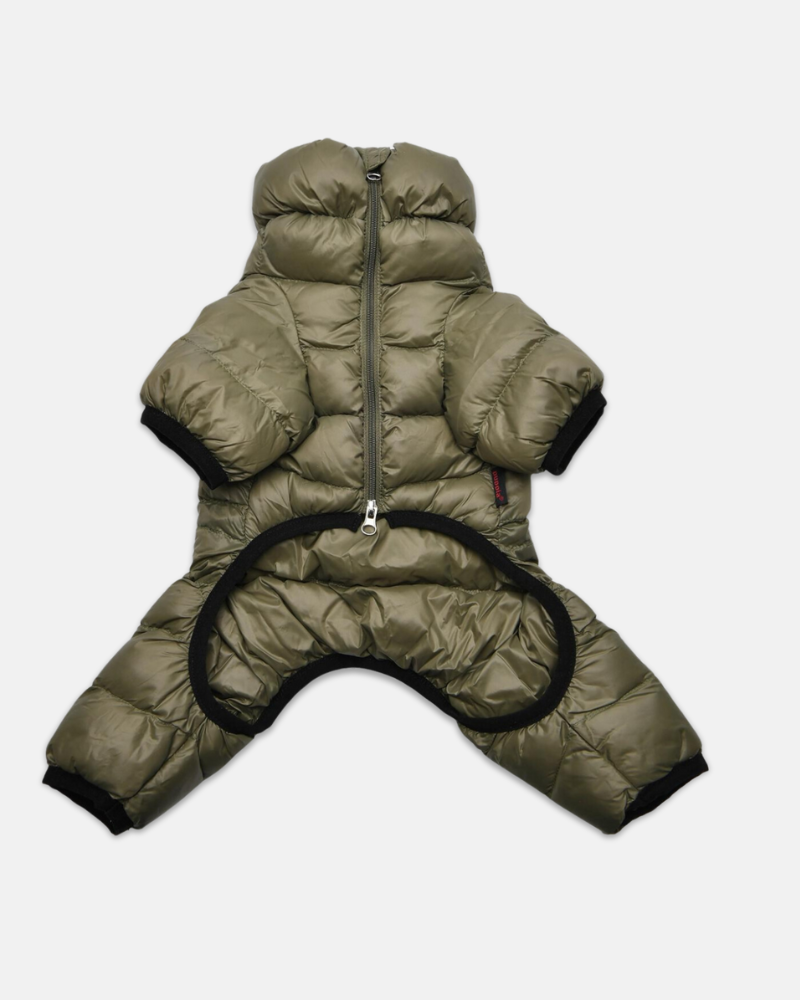 Ultra Light Insulated Winter Puffer Jumpsuit in Dark Khaki (FINAL SALE) Wear PUPPIA