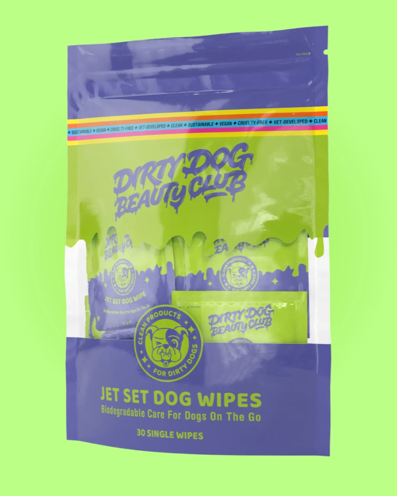 Jet Set Biodegradable Dog Wipes HOME DIRTY DOG BEAUTY CLUB