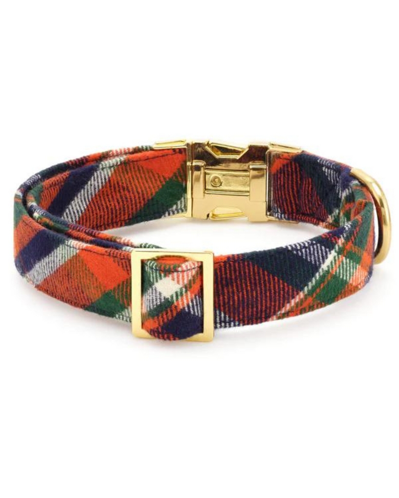 Dakota Plaid Flannel Dog Collar (Made in the USA) WALK THE FOGGY DOG   