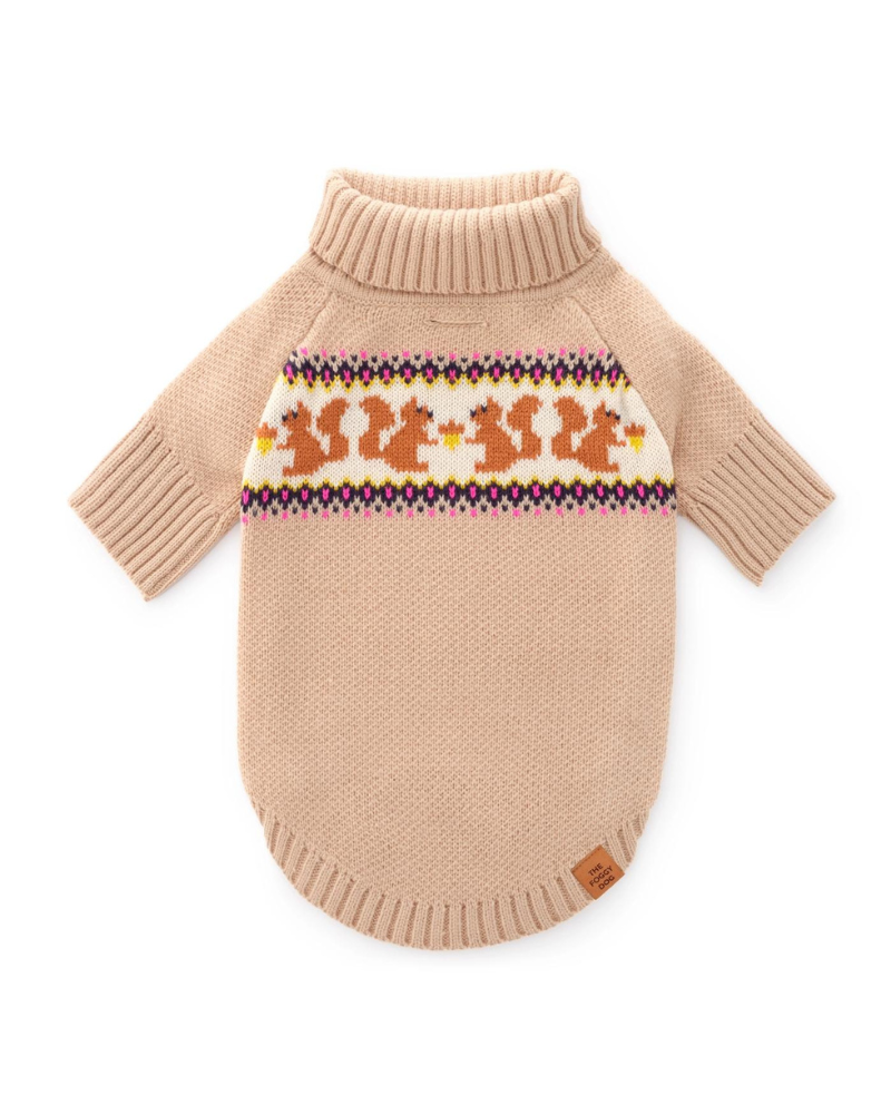 Squirrel Cable Knit Dog Sweater Wear THE FOGGY DOG   