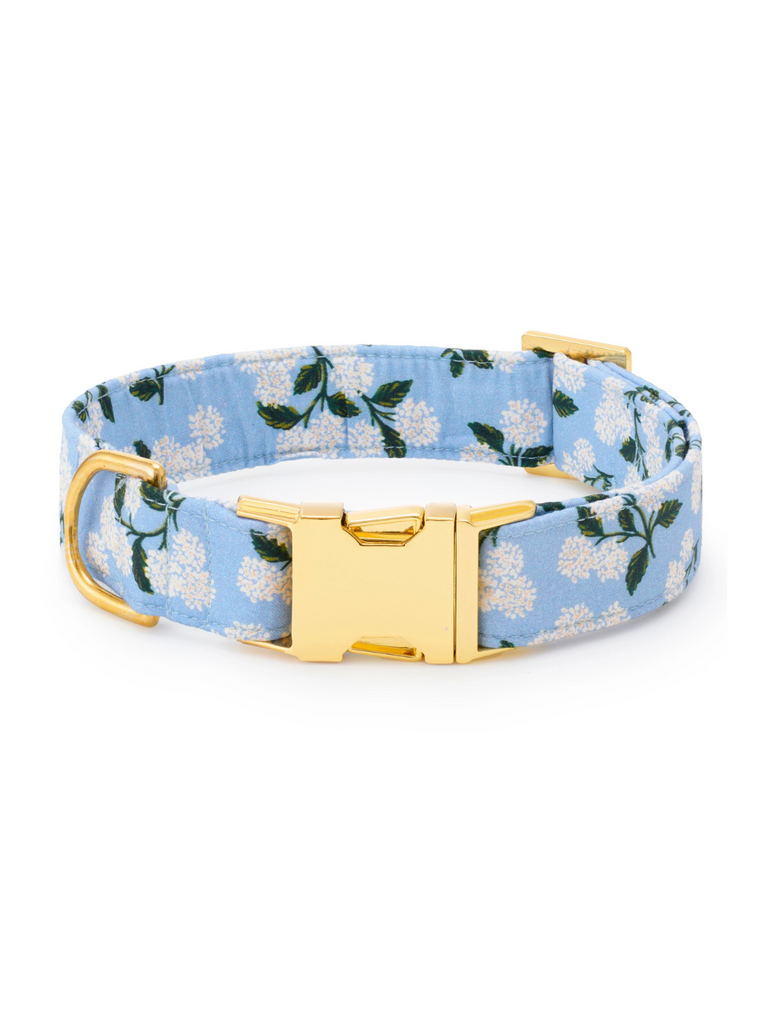 Rifle Paper Co. X TFD Hydrangea Dog Collar (Made in the USA) WALK THE FOGGY DOG