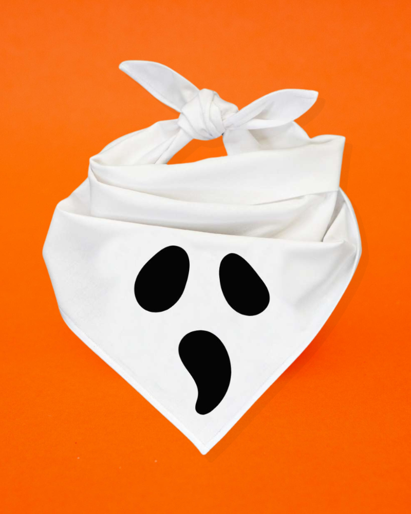 "Scream" Halloween Ghost Dog Bandana (Made in the USA) wear BONEYARD CO.   