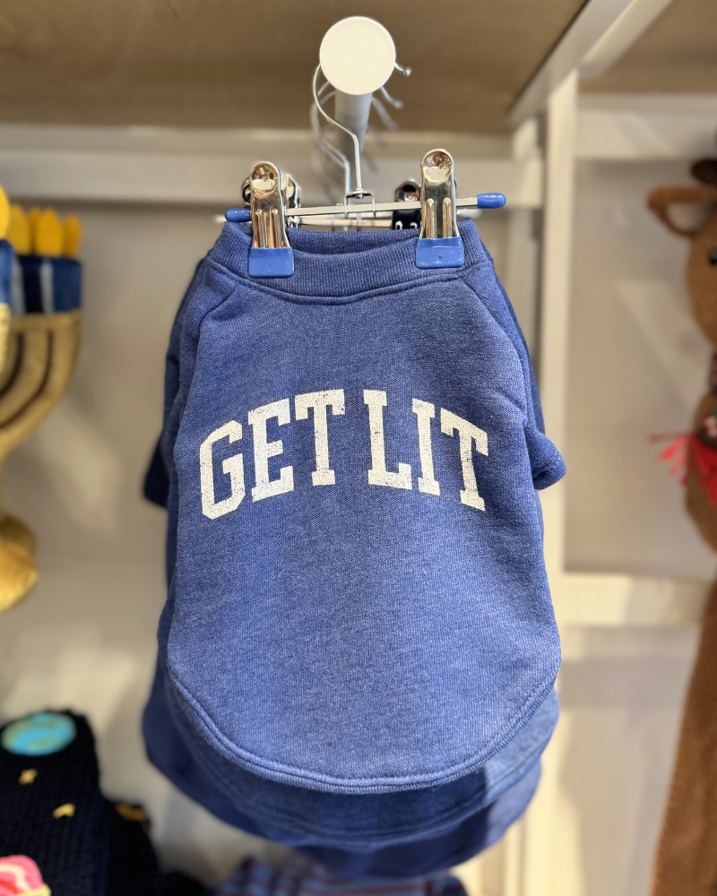 Get Lit Pet Hanukkah Sweatshirt in Blue Wear OAT COLLECTIVE   