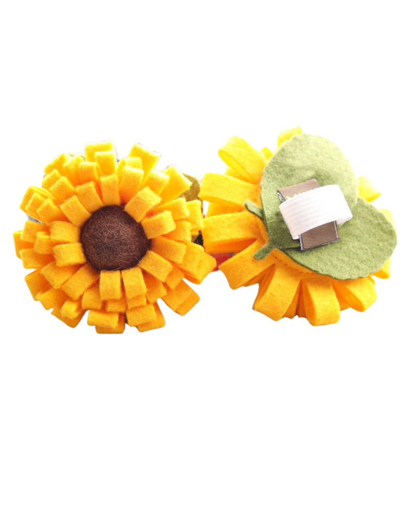 Dog Collar Sunflower (Made in the USA) Wear MIMI GREEN Medium 3" (Fits 1" and 1.5" Collars)  