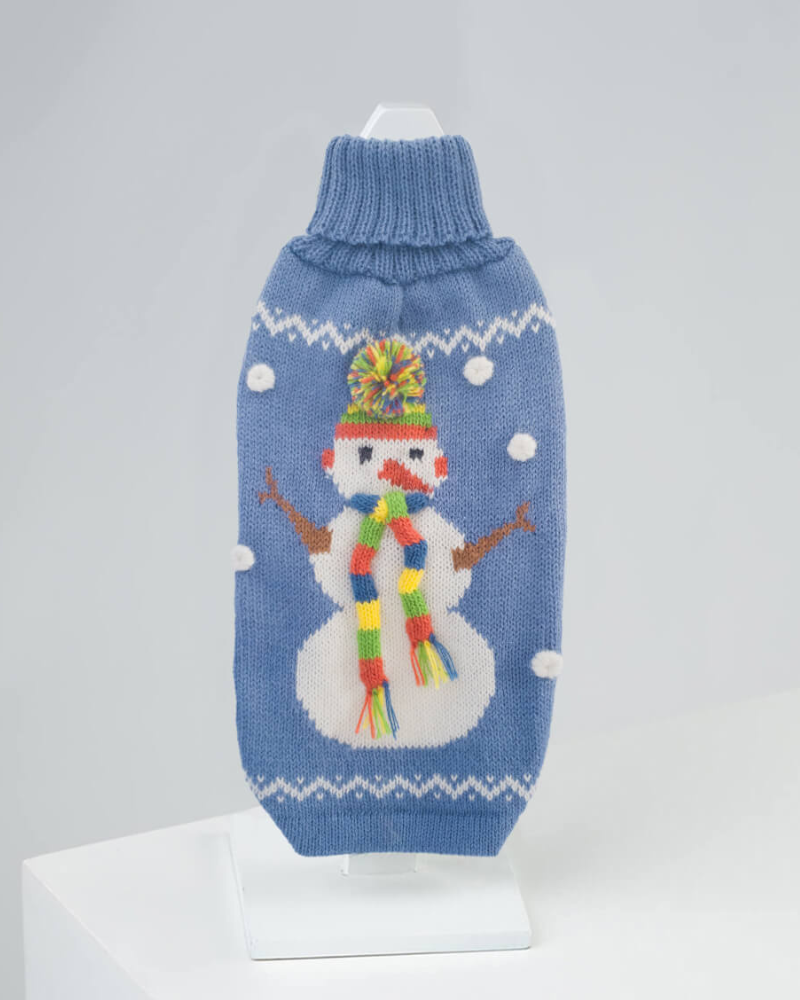 Sydney the Snowman Alpaca Dog Sweater Wear ALQO WASI