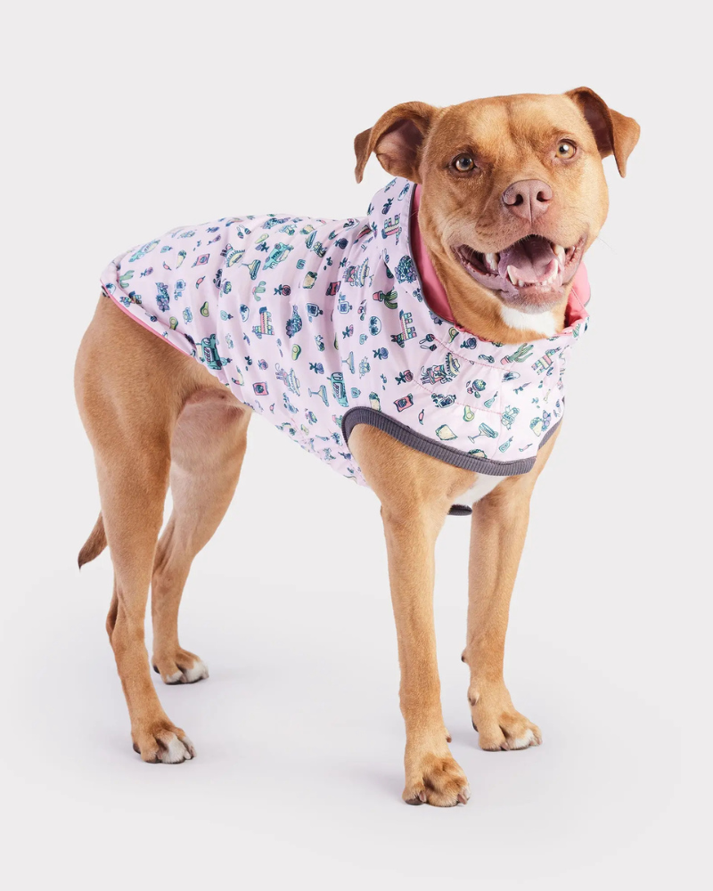 Reversible Waterproof Dog Raincoat in Pink Wear GF PET