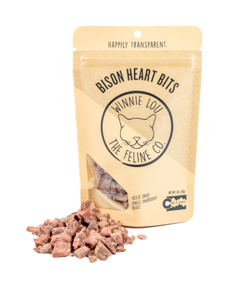 Freeze-Dried Bison Hearts Cat Treat EAT WINNIE LOU