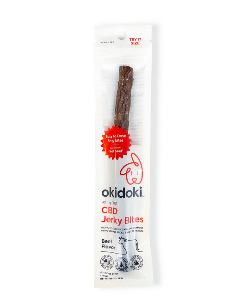 CBD Jerky Bites in Beef Flavor (40 mg) (Made in the USA) EAT OKIDOKI PETS