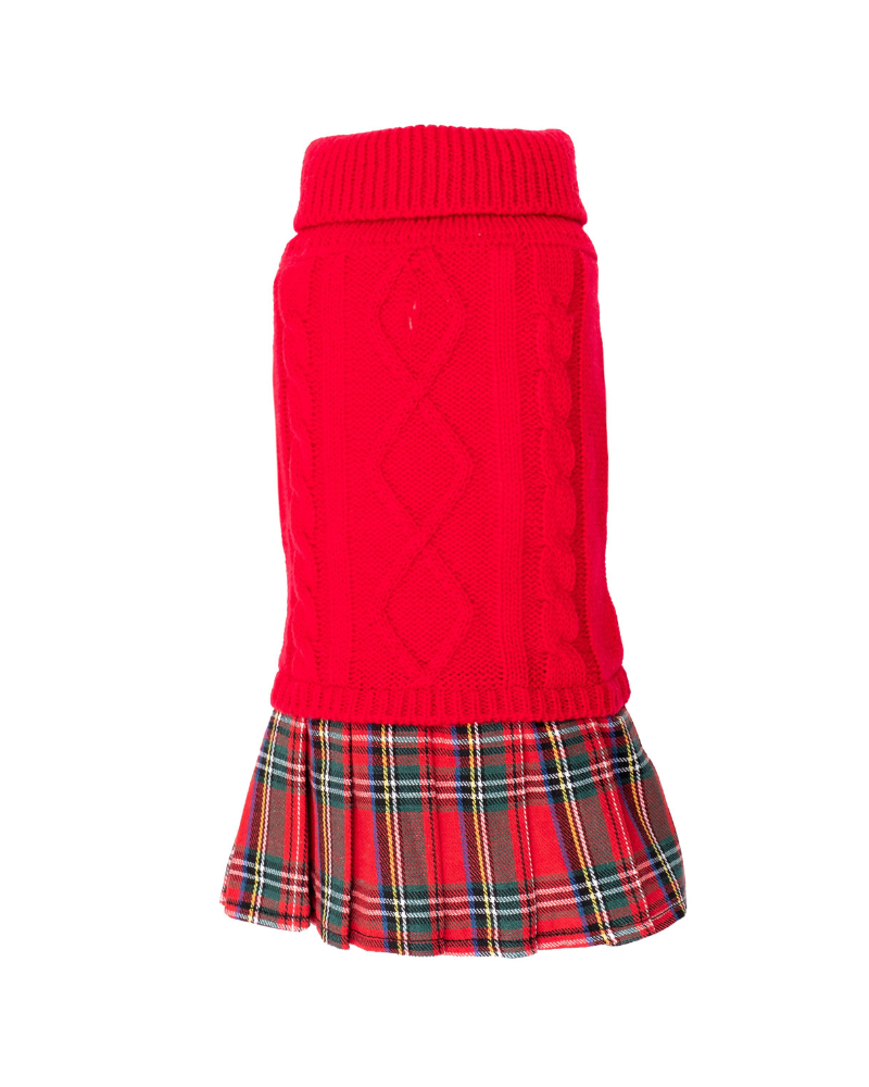 Perfectly Plaid Sweater Dress for Dogs Wear THE WORTHY DOG