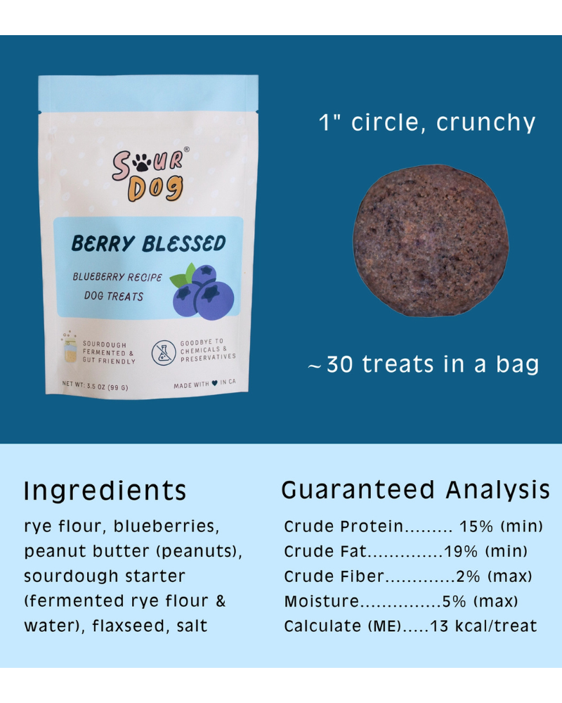 Berry Blessed - Blueberry Sourdough Dog Treats eat SOURDOG