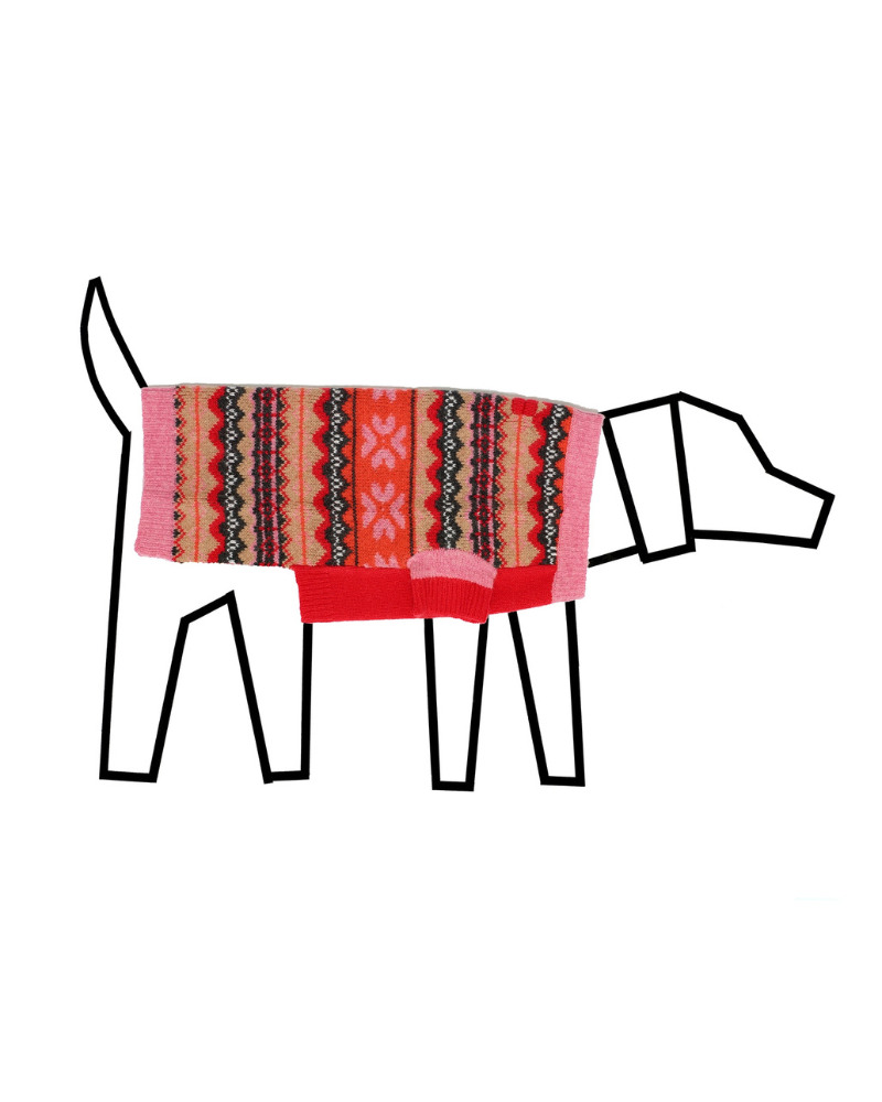 Merino Wool Fairisle Floral Dog Sweater Wear WARE OF THE DOG