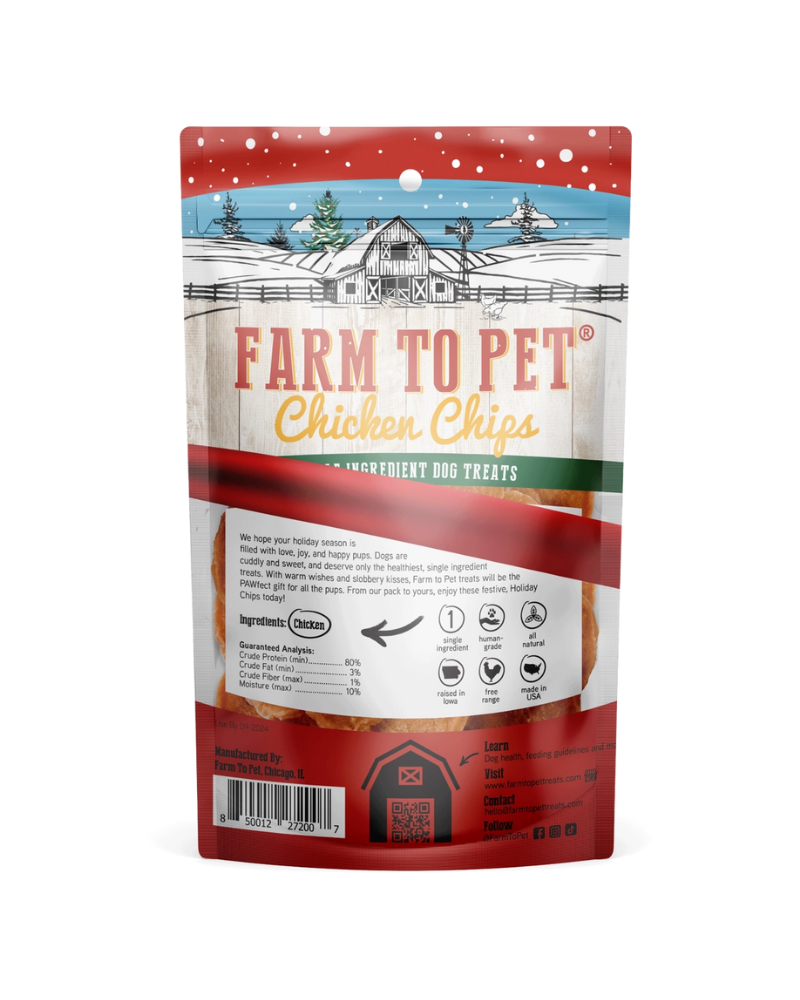 Holiday Chicken Chips Dog Treats Eat FARM TO PET