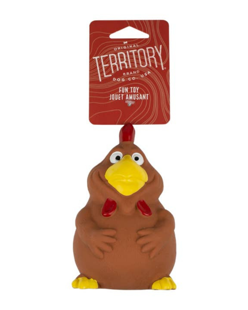 Chicken Latex Squeaker Dog Toy Play ORIGINAL TERRITORY   