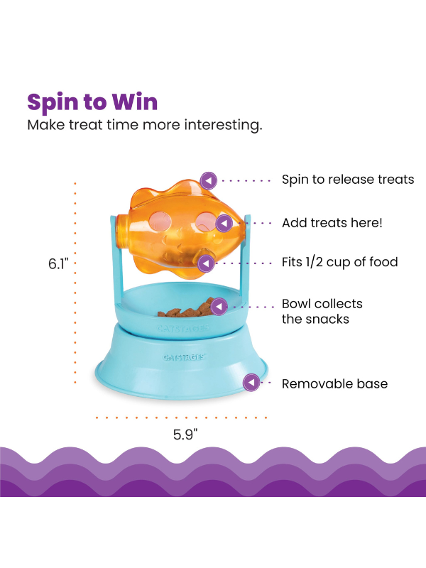 Spin the Fish Cat Treat Toy Cat CATSTAGES