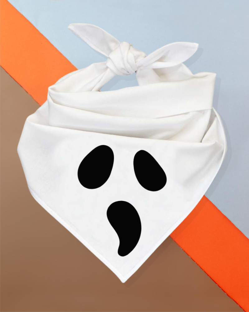 "Scream" Halloween Ghost Dog Bandana (Made in the USA) wear BONEYARD CO.   