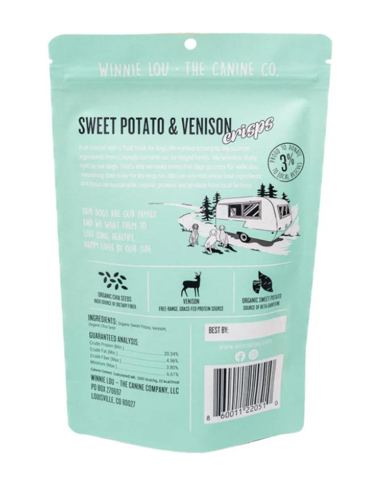 Sweet Potato & Venison Crisp Dog Treats Eat WINNIE LOU   