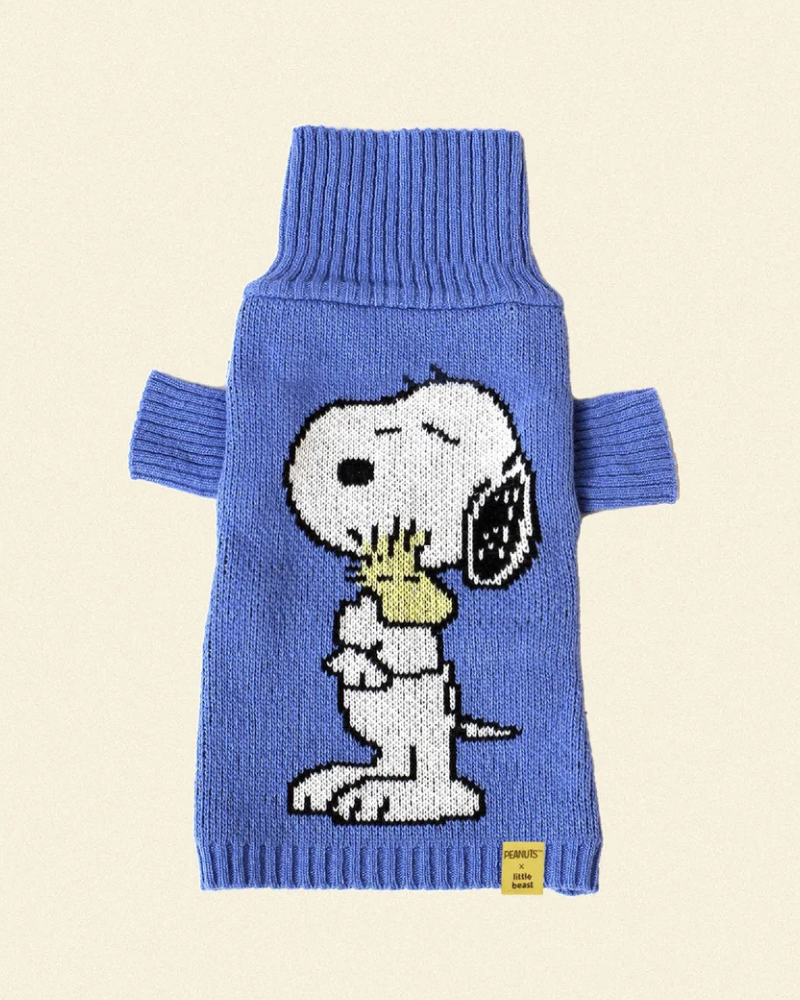 Peanuts Snoopy Dog Sweater in Blue Wear LITTLE BEAST