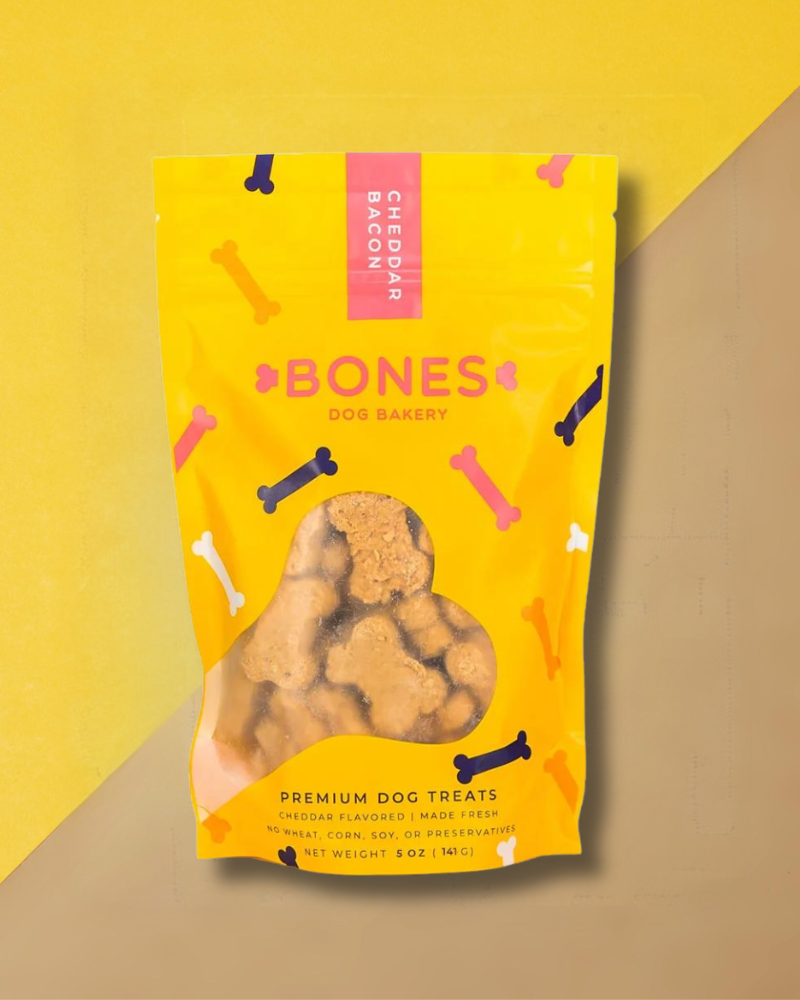 Bacon & Cheddar Crunchy Baked Dog Treats Eat BONES DOG BAKERY   