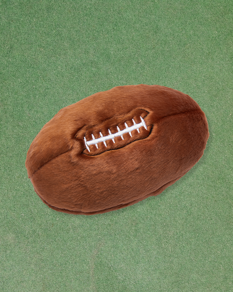 Plush + Squeaky Football Dog Toy Play FLUFF & TUFF   