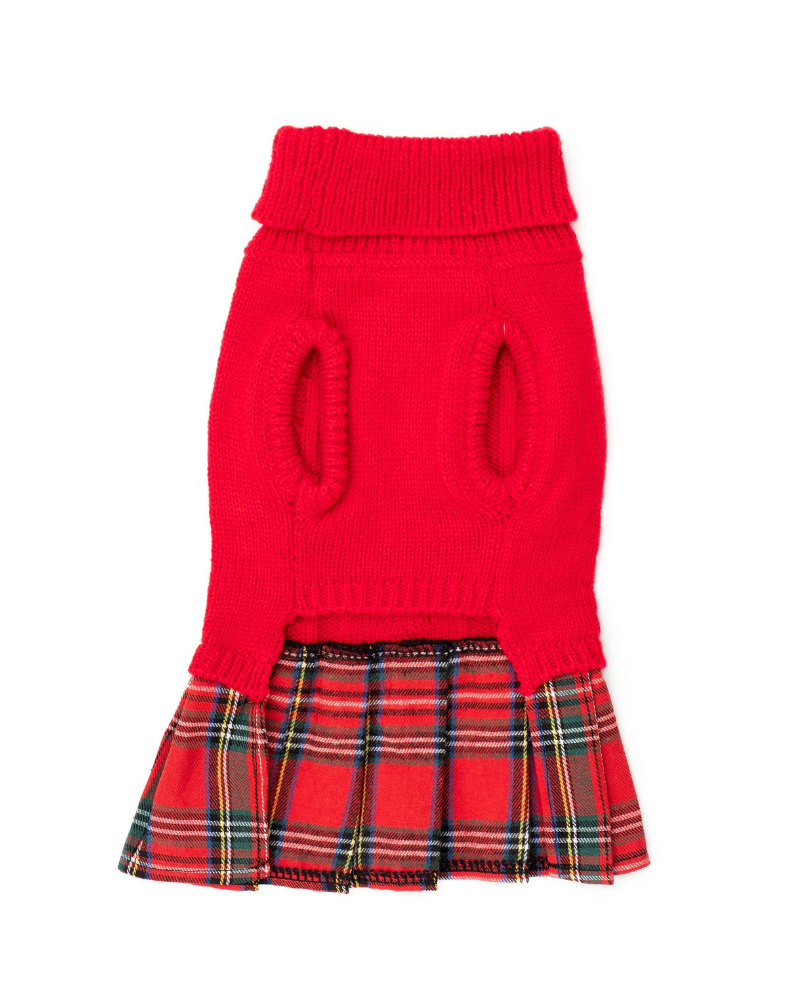 Perfectly Plaid Sweater Dress for Dogs Wear THE WORTHY DOG