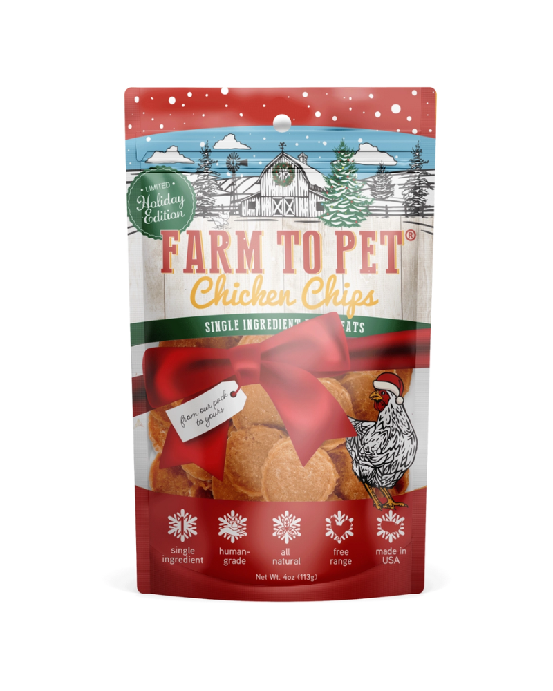 Holiday Chicken Chips Dog Treats Eat FARM TO PET