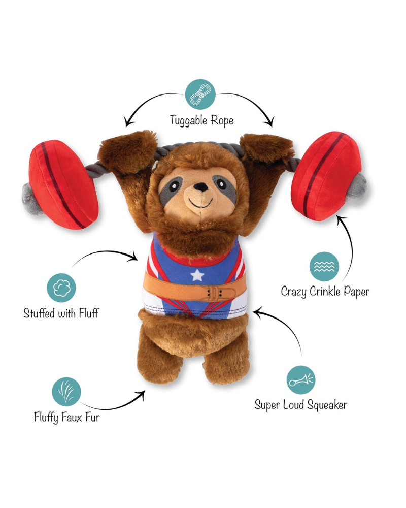 Hustle For That Muscle Speaky Plush Dog Toy (FINAL SALE) Play FRINGE STUDIO   