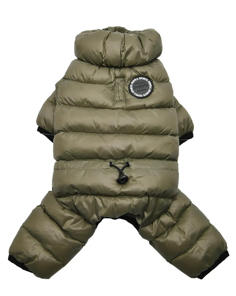 Ultra Light Insulated Winter Puffer Jumpsuit in Dark Khaki Wear PUPPIA   