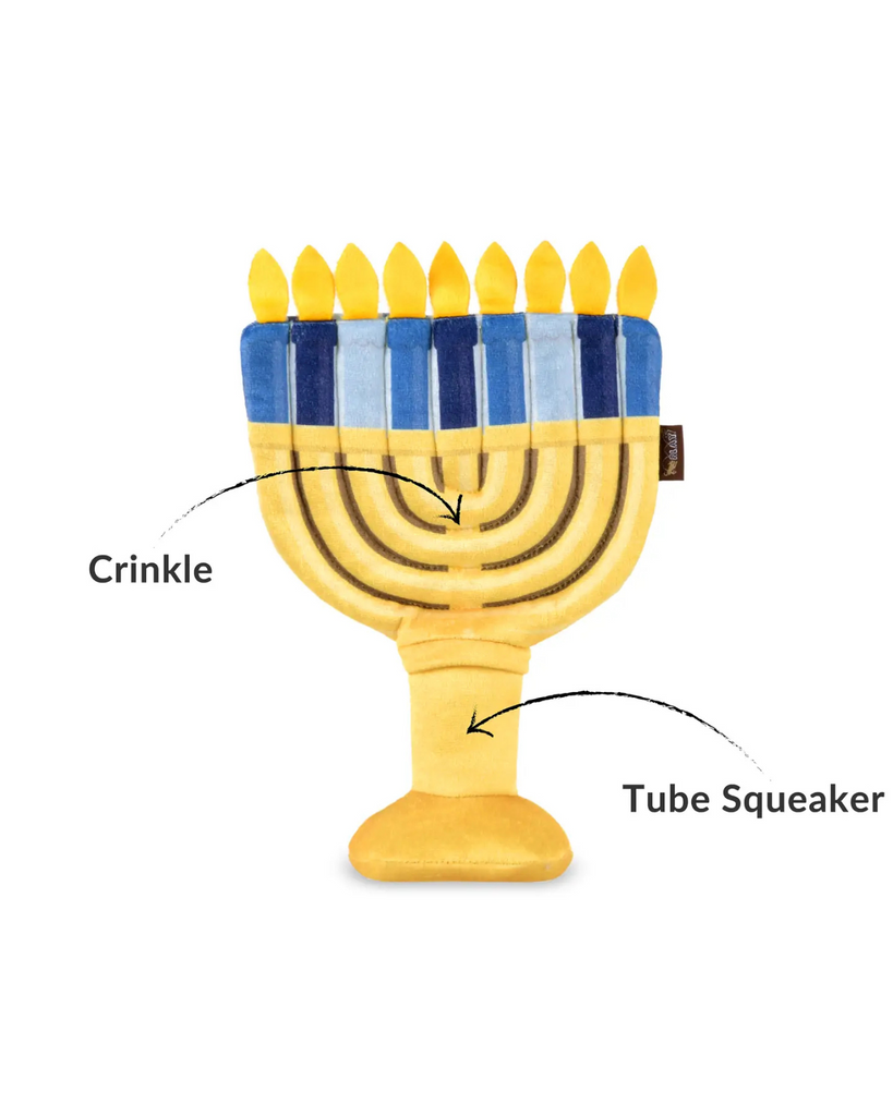 Paw-Nukkah Menorah Squeaky Crinkle Dog Toy PLAY P.L.A.Y.   