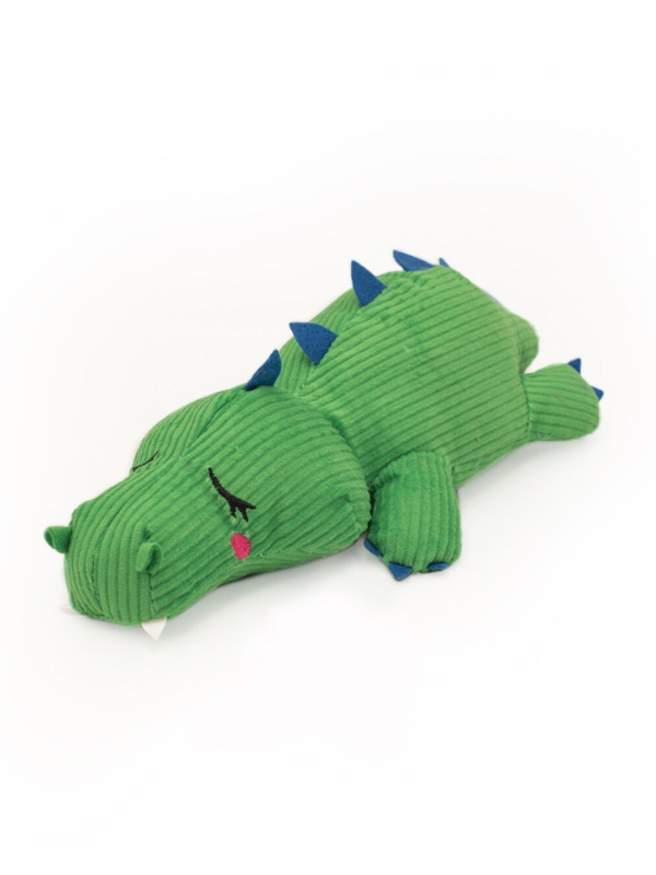 Snooziez Alligator Plush Dog Toys with Silent Shhhqueaker Play ZIPPY PAWS