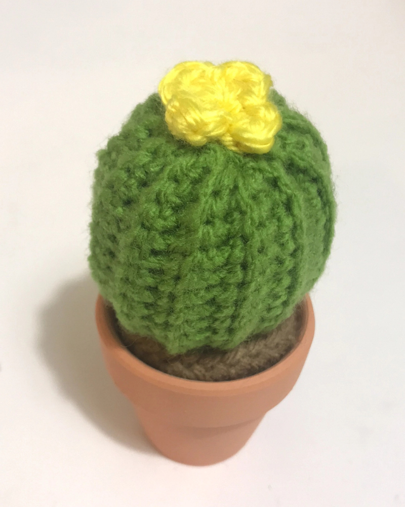 Pet-Safe Crochet Mini Cacti & Succulents (Made in the USA) PLAY ROSEMARY'S BABY MEK Yellow Flower Cactus