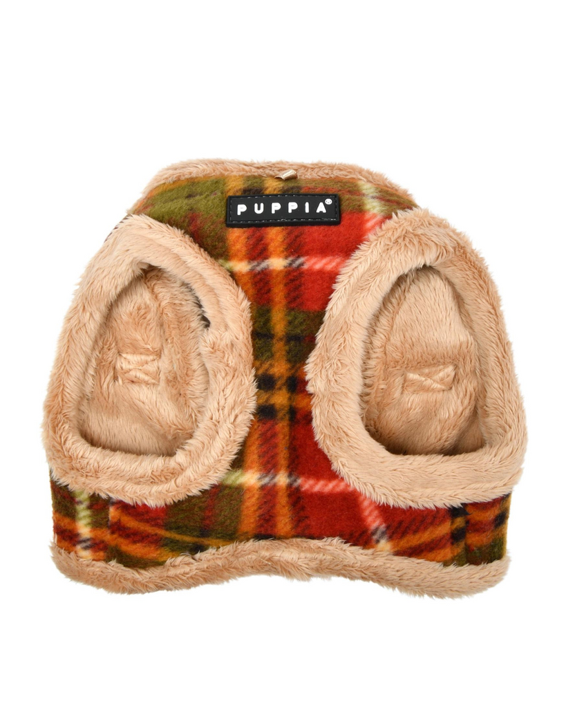 Soft Fleece Step-In Dog Harness In Plaid WALK PUPPIA   