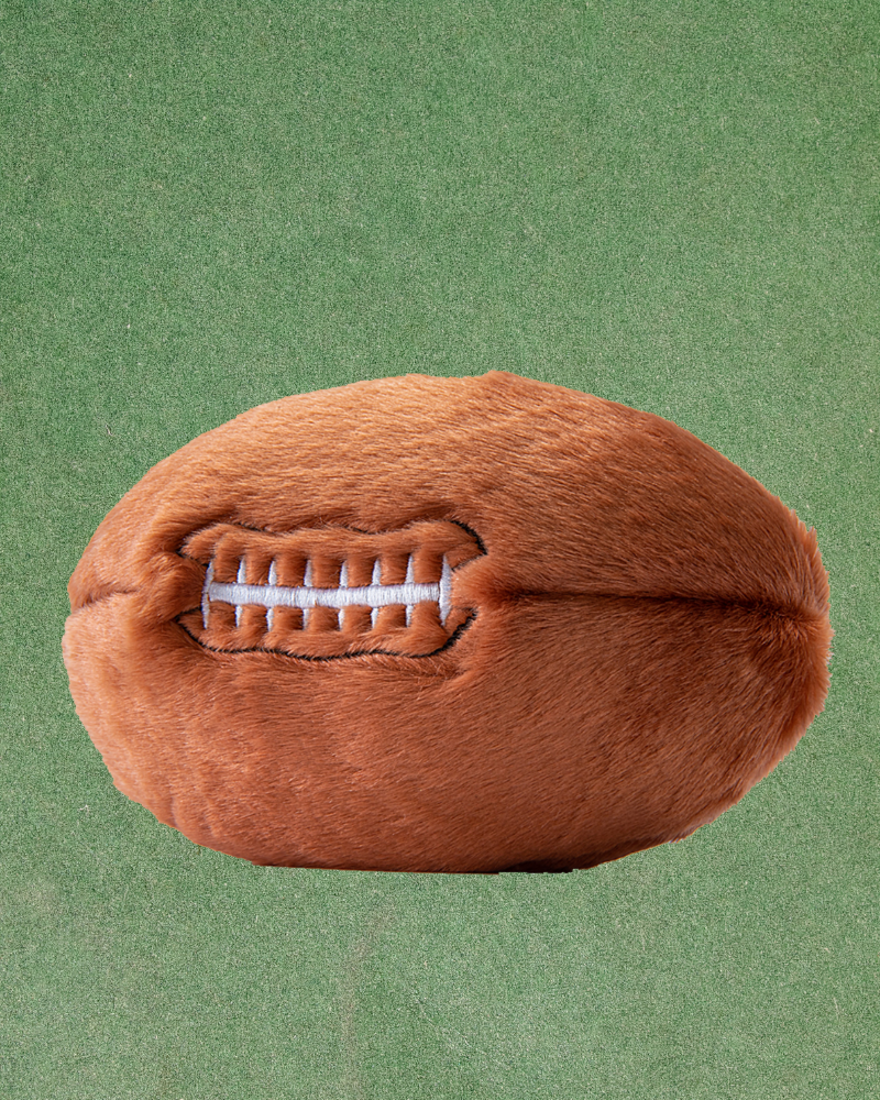 Plush + Squeaky Football Dog Toy Play FLUFF & TUFF   