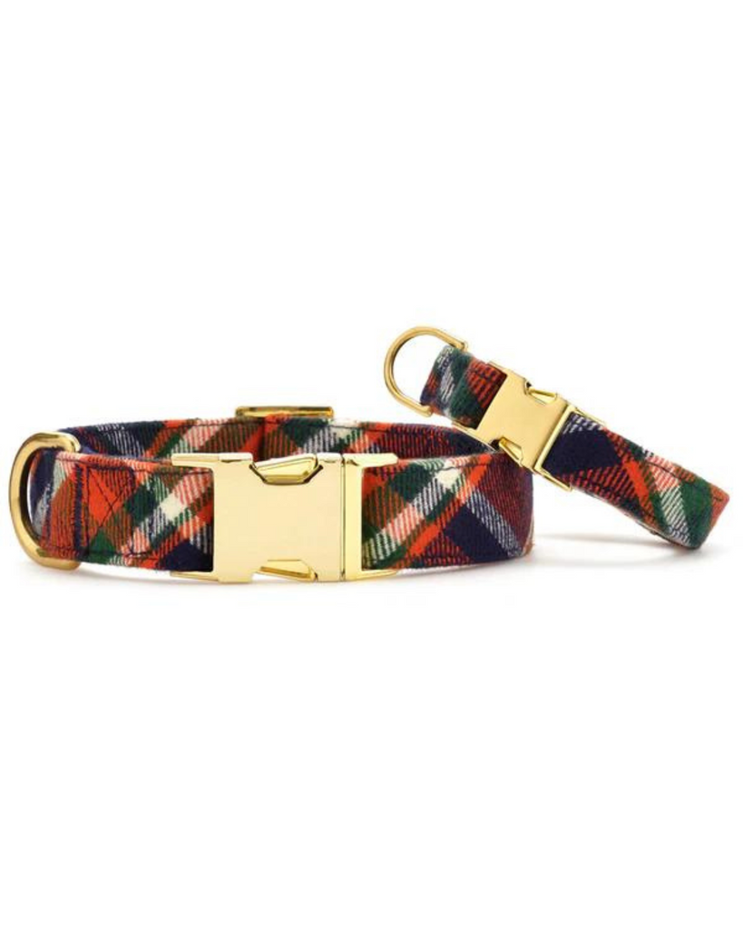 Dakota Plaid Flannel Dog Collar (Made in the USA) WALK THE FOGGY DOG   