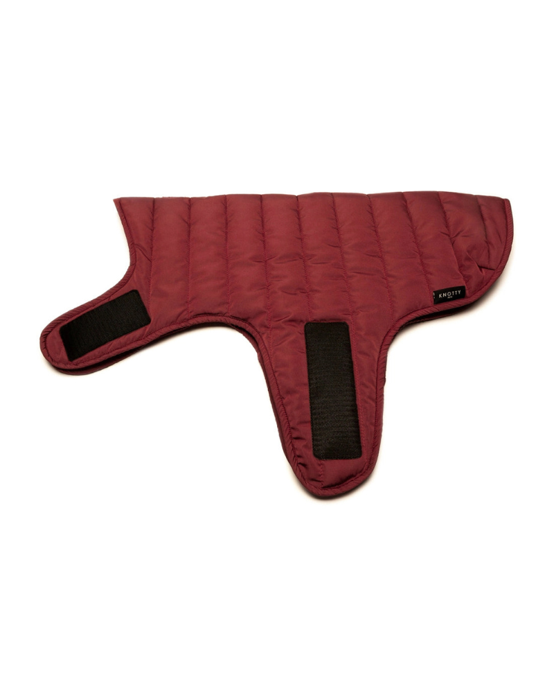 Reversible Puffer Dog Jacket in Burgundy Wear KNOTTY PETS