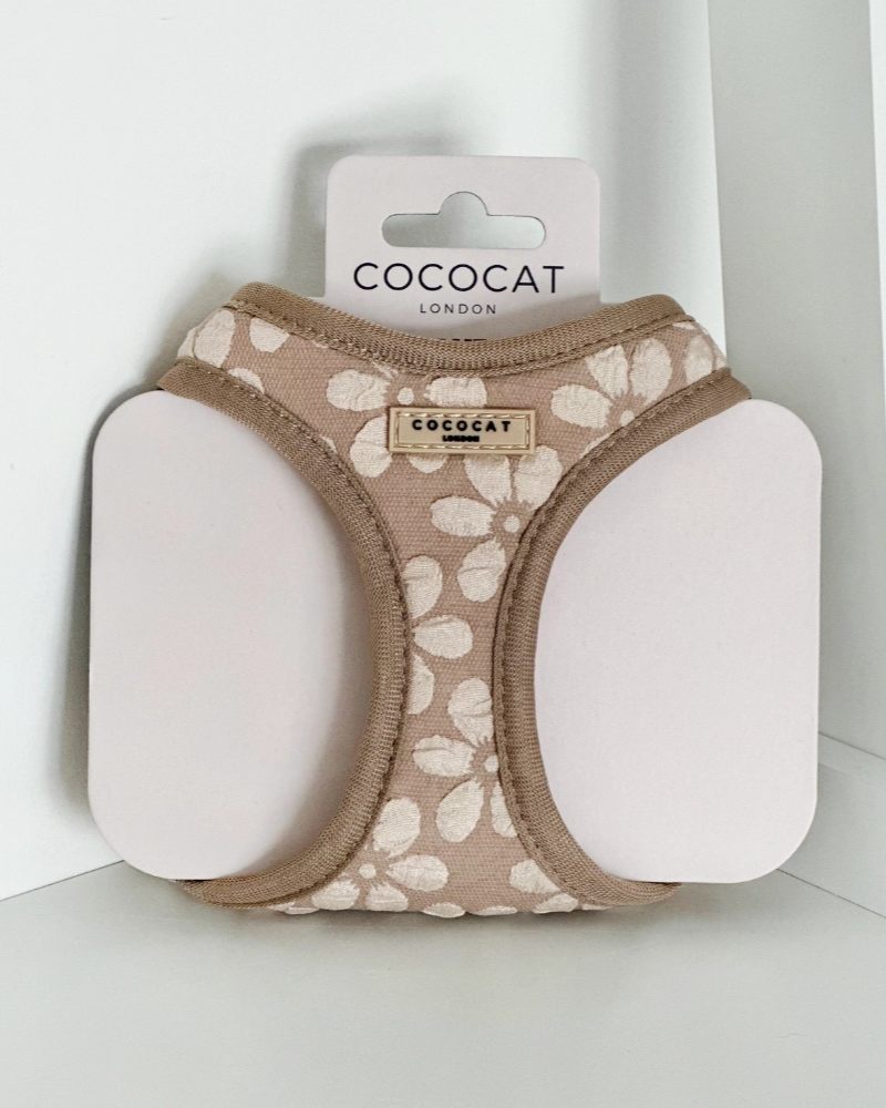 Mocha Flower Padded Cat Harness WALK COCOPUP LONDON