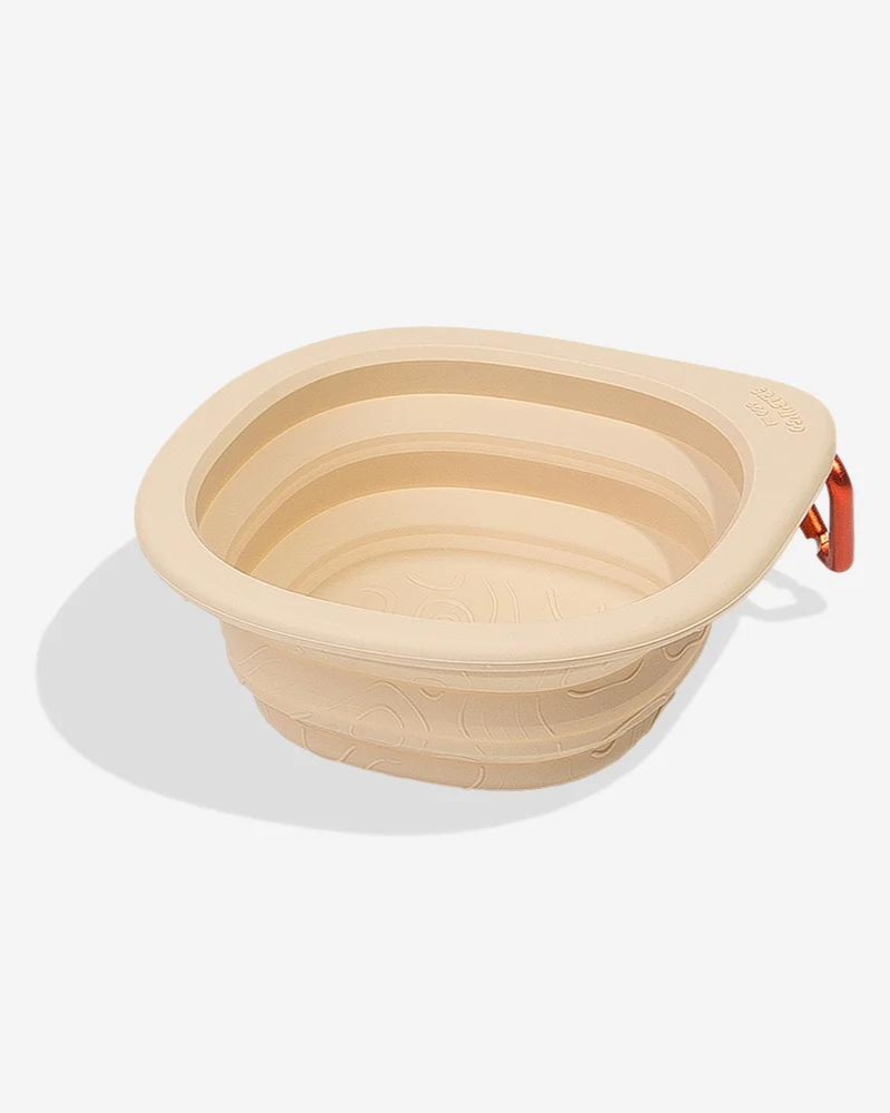 Collapsible Go Bowl in Biscotti EAT ZEE.DOG   