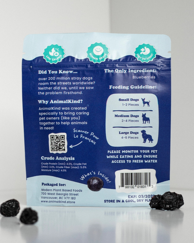 Freeze-Dried Blueberry Dog Treats Eat ANIMALKIND