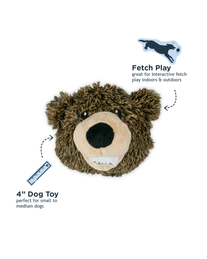 Grizzly 2-in-1 Fetch Ball Dog Toy PLAY TALL TAILS