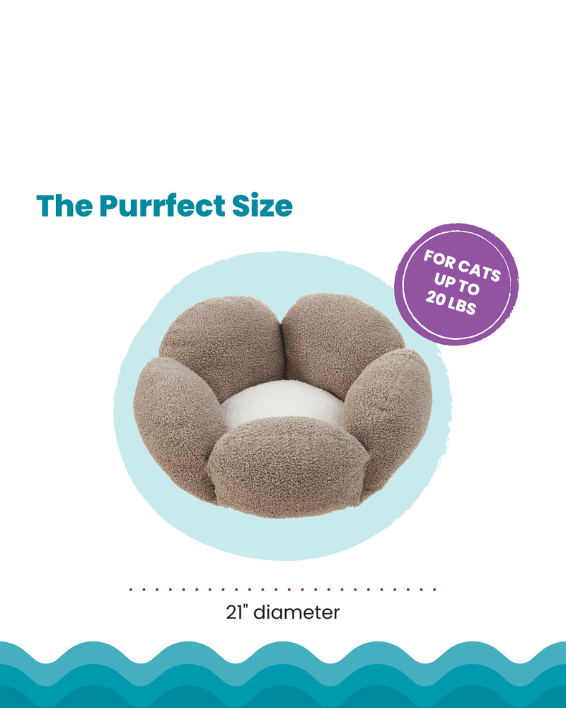 Purrfect Petals Cat Bed in Tan (21") HOME CATSTAGES