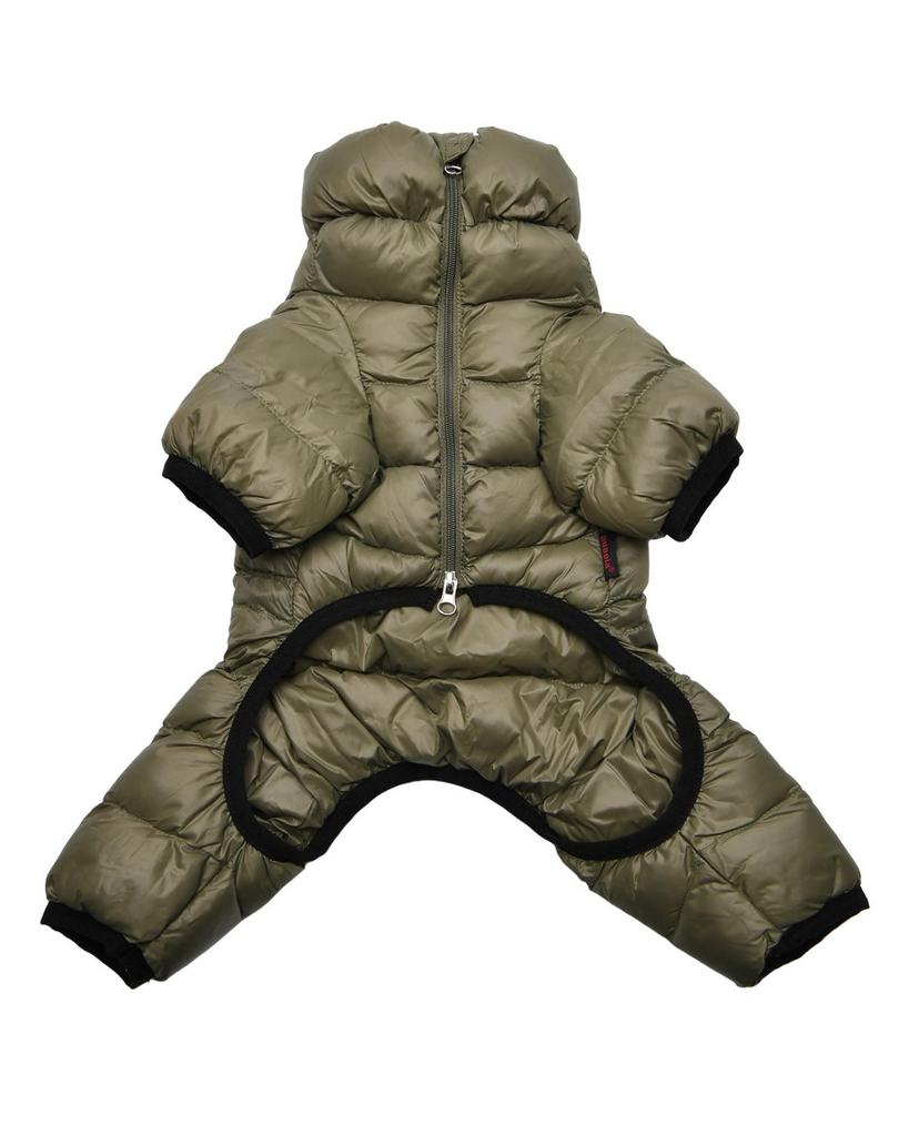 Ultra Light Insulated Winter Puffer Jumpsuit in Dark Khaki Wear PUPPIA   